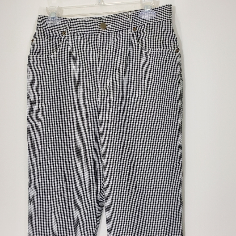 Evan-Picone Black/White Checked Capris, Size 8 - Picture 3 of 9